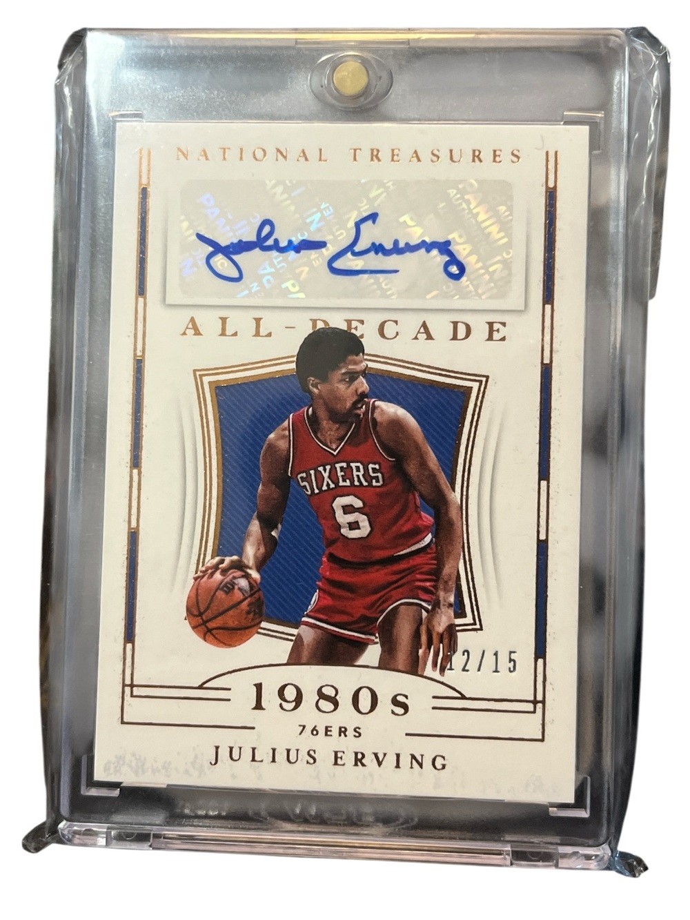 National Treasures Julius Erving All-Decade 1980s Autograph Card - bronze